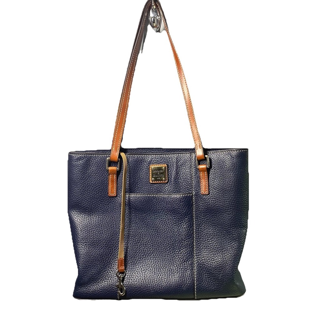 Dooney&Bourke Pebble Grain Lexington Leather Tote Purse Blue, 10x12x3.5" See Pic